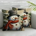 thumbnail image 3 of Nawypu  Red Christmas Pillow Covers  Farmhouse Christmas Decorations Snowman Wreath Santa Claus Tree Merry Christmas Holly Jolly Winter Holiday Decor Throw Cushion Case for Home Couch, 3 of 5