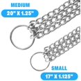 thumbnail image 2 of Professional Chrome Martingale Large Double Chain No Choke Slip Training Pet Collar for Dogs (Small), 2 of 6