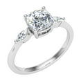 thumbnail image 2 of Spot Jewel 1.7 Ct Cushion Cut Lab-Created Diamond Ring - 14K White Gold Plated 3 Stone Engagement Ring - Perfect Gift for Proposals or Special Occasions, 2 of 3