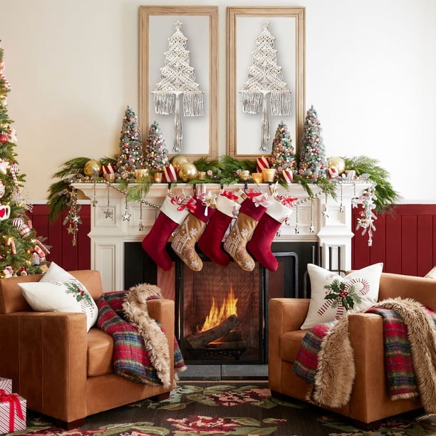 Adornos de Borlas para Árbol de Navidad, Hechos a Mano, con Cuerda Tejida, para Decoración de Pared de Dormitorio.