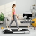 thumbnail image 2 of SuperFit Tapis Roulant Pliant 2 en 1 2,25 Hp avec Haut-Parleur d'Appli Télécommande Blanc, 2 of 10