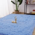 thumbnail image 4 of YJ.GWL Fluffy Soft Carpet Area Rugs Shag Rug for Living Room Bedroom Floor Mat, 3'x5',Sky Blue, 4 of 6