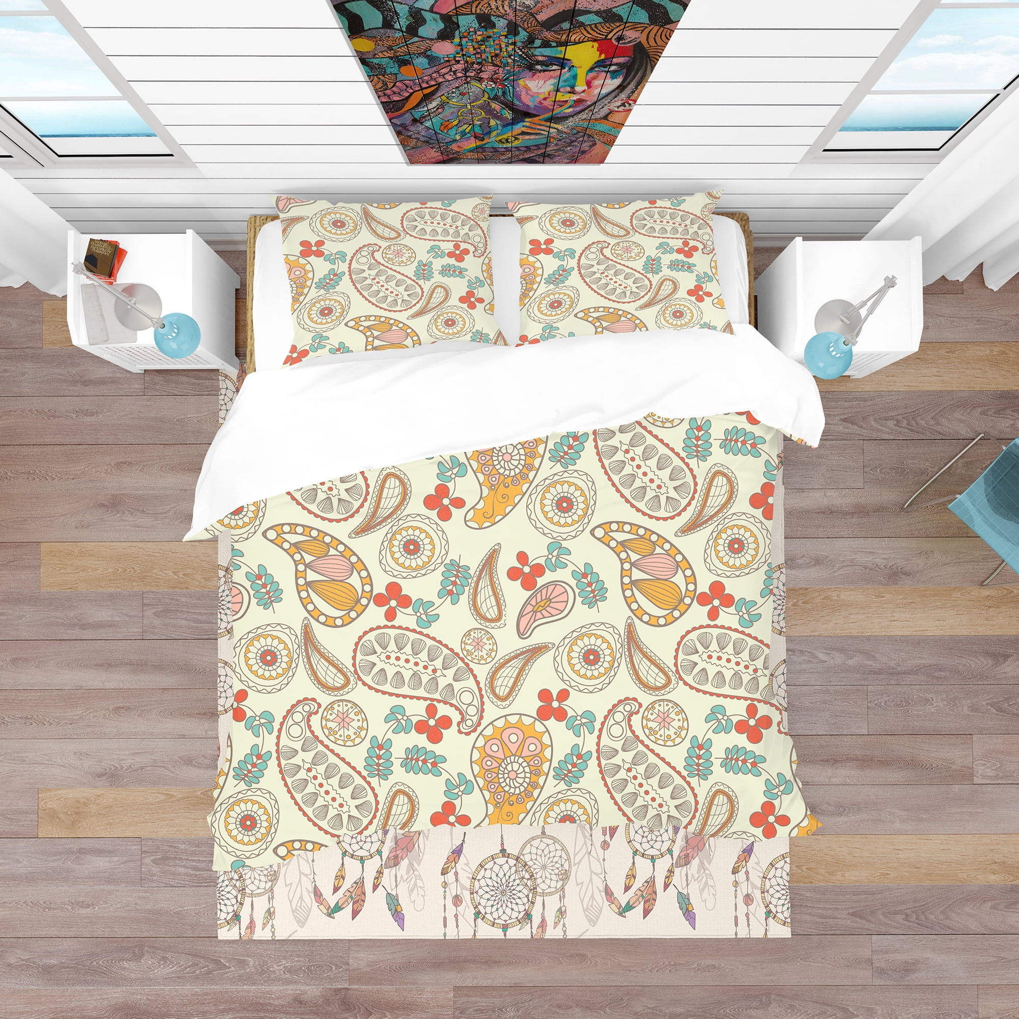 Designart 'Paisley Pattern' Vintage Duvet Cover Set