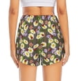 thumbnail image 4 of Uemuo Ladybugs And Flowers On A Wooden Pattern Women's Athletic Shorts High Waisted Running Shorts with Liner Pockets Gym Elastic Workout Shorts-Small, 4 of 9