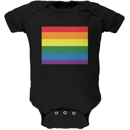 

Wyoming LGBT Gay Pride Rainbow Black Soft Baby One Piece - 9-12 months