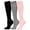3p6 blackgreypink, variant on Hipuroga Cotton Compression Socks for Women Men 8-15 mmHg Soft Mild Knee High Wide Calf Support Stockings for Nurse Travel Pregnancy blackgreypink S/M