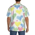 thumbnail image 5 of Haiem Hand Drawn Colored Hearts Men's Casual Shirts Short Sleeve Button Down Shirts Fashion Textured Summer Beach Shirt-Medium, 5 of 7