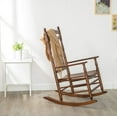 thumbnail image 3 of BplusZ Patio Rocking Chairs Set of 2 Wooden Porch Rocker Outdoor Furniture Indoor, Brown, 3 of 8