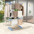 thumbnail image 3 of Topbuy 4-Tier Foldable Clothes Drying Rack, Oversized Drying Rack w/ Lockable Wheels & Rust-proof Metal Frame, 3 of 9