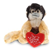 Dollibu I Love You Heart Wild Squirrel Monkey Plush - 12.5 inches