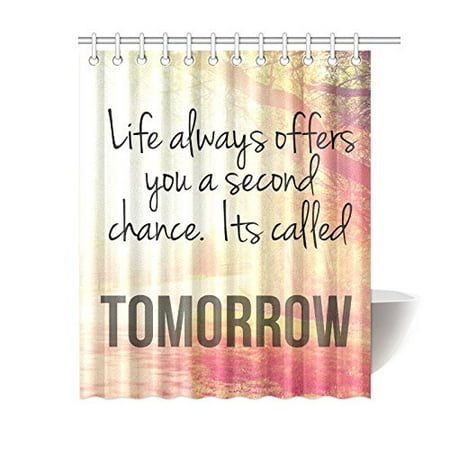 Gckg Life Quote Shower Curtain Inspirational Typographic Quote