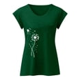 thumbnail image 2 of Playeras,Blusas y Tops,Ropa para Mujer Camisetas Sin Mangas Para Mujer Camiseta sin mangas con manga casquillo para mujer, cuello en V, color sólido, camisa informal, blusa suelta (Green, XL), 2 of 4