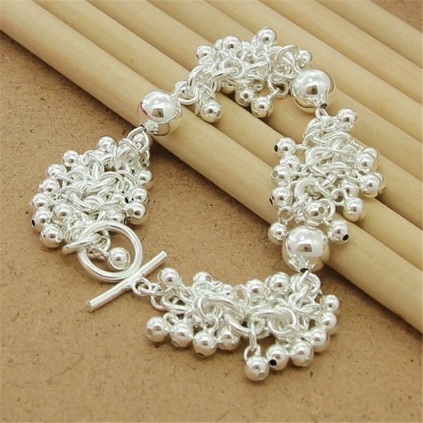 Nueva pulsera de plata de ley 925, pulsera de hueso de serpiente con corazón de trébol de cuatro hojas para mujeres y hombres, regalo de joyería con dijes Dengxun unisex