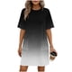thumbnail image 1 of Mujeres Manga Corta Tops Impresión Casual Cuello Redondo Vendaje Vestido Falda de las Señoras, Vestido de Manga Corta para las Mujeres Primavera Verano Uso Diario, 1 of 6