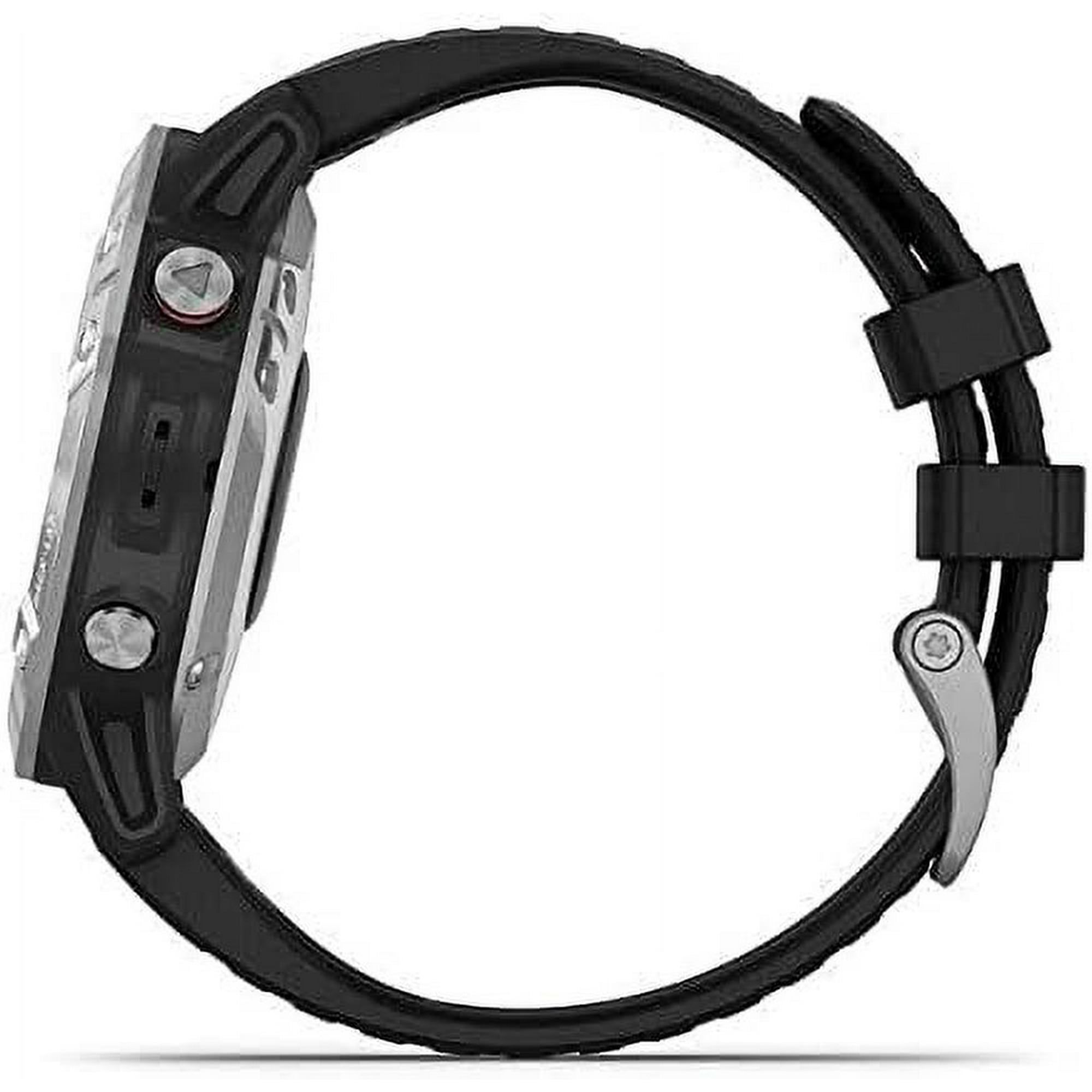 Garmin Fenix 6 Premium Multisport GPS Watch Heat and Altitude Adjusted V02 Max Pulse Ox Sensors and Training Load Focus Silver with Black Band Walmart