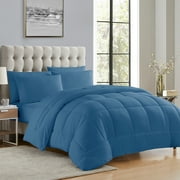 Luxury Denim 5-piece Bed in a Bag Down Alternative Comforter Set, Twin