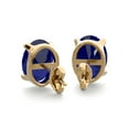 thumbnail image 5 of SuperJeweler 3 Carat Oval Shape Sapphire Stud Earrings In 14K Yellow Gold Over Sterling Silver For Women, 5 of 5