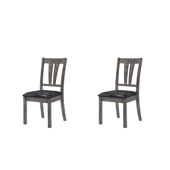 Picket House Furnishings Grayson Fan Back Chair w. PU SeatGrey Oak