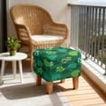 thumbnail image 4 of SCRAWLGOD St. Patrick's Day Shamrock Heart Spot Print Dark Green Footstool Cover, Stretchable Ottoman Sofa Cover Non Slip Comfortable Square Furniture Protection for Footrest Sofa, 4 of 7