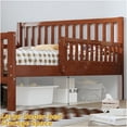 thumbnail image 3 of JERFIT-Twin Wood Platform Bed with Both-Side Guardrails, 2 Spacious Storage Drawers, Walnut, 3 of 9