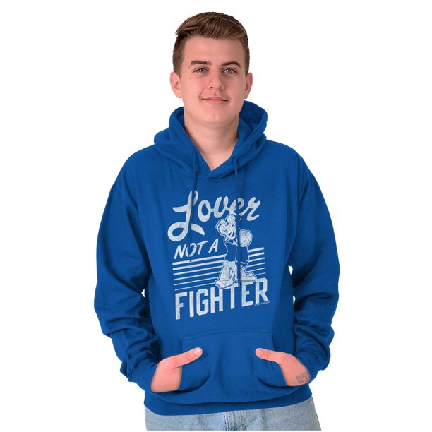 Popeye the Sailor Loves Not a Fighter Hoodie Sweatshirt Women Men Brisco  Brands 2X - Walmart.com
