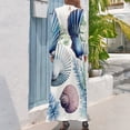 thumbnail image 3 of Blue Seashell Floral Print Women's Long Dress Long Sleeves Dress Vintage Dresses Party Maxi Dress High Waist Dress, 3 of 4