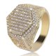 thumbnail image 1 of Anillos geométricos de moda para hombres, color cobre, oro, plata, helado, brillante, micro pavé, anillo de circonita cúbica, dijes de hip hop, joyería, 9, oro, 1 of 5