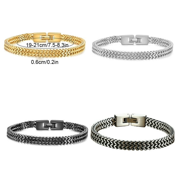 19cm/21cm Bracelet Titanium Steel Bangle Keel Hand European American Style Men Trendy Braided Keel Hand Chain with Buckle Black 19CM