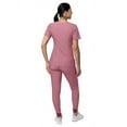 thumbnail image 2 of Adar Pro Heather Modern Athletic Scrub Set For Women - Modern V-Neck Scrub Top & Yoga Jogger Scrub Pants, 2 of 7
