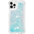 thumbnail image 2 of Compatible with iPhone 12 Pro Max Case Glitter Luxury Cute Love Liquid Quicksand Clear Soft TPU Girls Women Stylish Bumper Shockproof Protective Case for iPhone 12 Pro Max Star Blue YB, 2 of 12