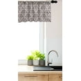 thumbnail image 3 of Ambesonne Damask Window Valance, Monochrome Floral Ornaments, 54" X 18", Eggshell and Plum, 3 of 3