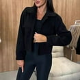 thumbnail image 4 of Fall Winter Women Jacket Turn-down Collar English Style Chest Pockets Windproof Outwear Single-breasted Solid Color Button Closure Commuting Daily Wear Overcoat, 4 of 8