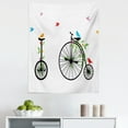 thumbnail image 1 of Bicycle Tapestry, Flying Birds and Flowers on Old Single Wheel Bikes Happiness and Joy Pedals Graphic, Fabric Wall Hanging Decor for Bedroom Living Room Dorm, 5 Sizes, Multicolor, by Ambesonne, 1 of 1