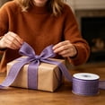 thumbnail image 6 of Yxwen Purple Burlap Wired Ribbon,1.5Inch W X 5 Yard L,Cross Burlap Wired Edge Ribbon for Big Bow,Wreath, Christmas Tree Decoration, Christmas&Halloween Decoration, 6 of 6
