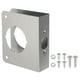 thumbnail image 1 of Placa de refuerzo para puerta Uxcell para reparación y refuerzo de puertas, 1 juego para puerta de 1-3/8" de grosor, tamaño 4-1/2", plata, 1 of 6