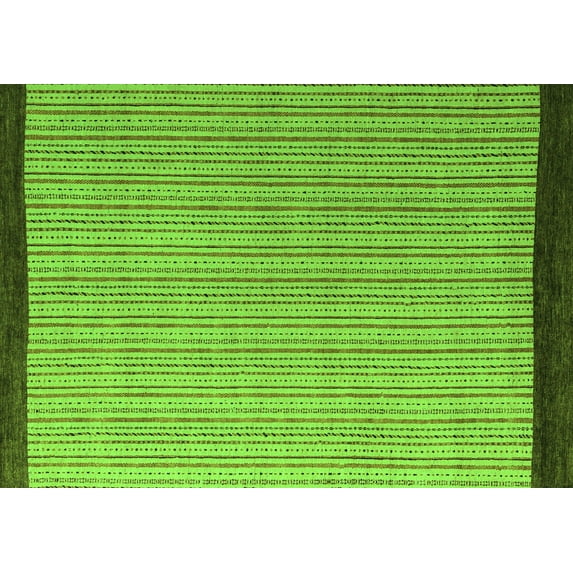 Ahgly Company Indoor Rectangle Abstract Green Modern Area Rugs, 4' x 6'