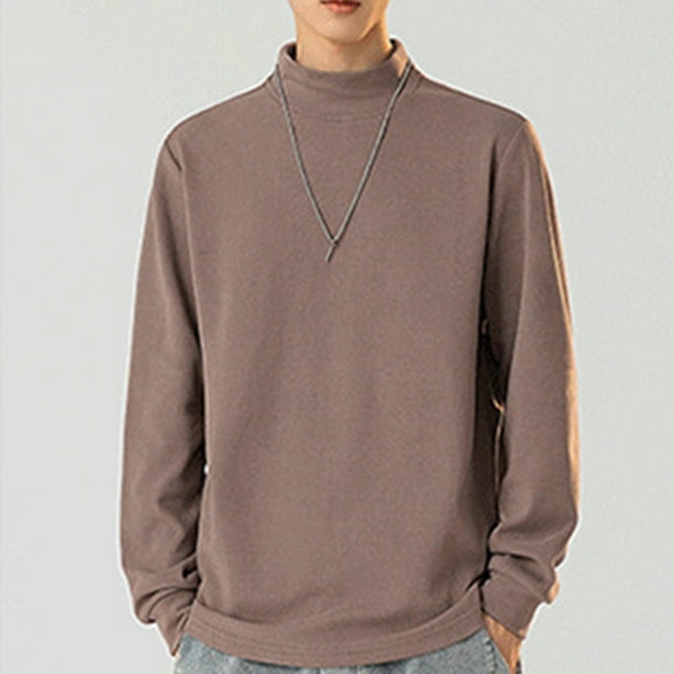 pstuiky camisetas de manga larga para hombre, Blusas y camisas de cuello redondo de manga larga cálidas de color sólido casuales de moda para hombre Tops de hombre l