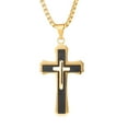 thumbnail image 5 of Men Necklaces & Pendants Male Cross Necklace Punk 14K Yellow Gold Chain Fashion jewelry, 5 of 7