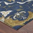 thumbnail image 3 of Addison Rugs Chantille Indoor/Outdoor Transitional Damask Navy Machine Washable Rectangle Rug, 5' x 7'6", 3 of 8