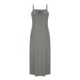 thumbnail image 6 of Summer Dresses for Women 2025 Fashion Women's Summer Casual V-Neck Camis Sleeveless Solid Beach Sundresses Boho Dresses Dresses for Women Gray 2XL, 6 of 7