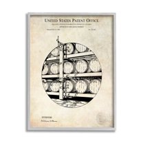 Stupell Industries Whiskey Aging Barrel Detailed Vintage Patent Diagram Framed Wall Art, 16 x 20, Design by Karl Hronek