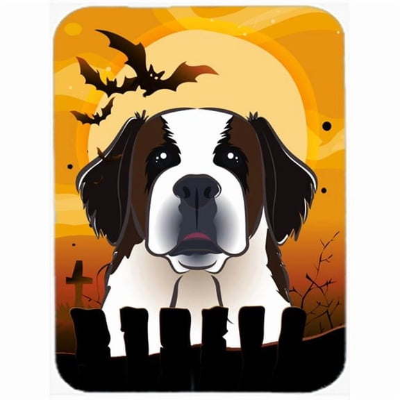 Caroline's Treasures Halloween Saint Bernard Glass Cutting Board Large