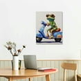 thumbnail image 3 of COMIO  Frog Canvas Wall Art Painting Painted Cute Painting Funny colorful Animal Picture Stretched Frame for Kidroom Living Room Bedroom Ready to Hang ( Hippie Frog Ride Motorcycle,, 3 of 5