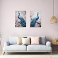 thumbnail image 2 of ZHONGYUTONG Peacock Wall Art Set of 2 Blue Peacock Pictures Wall Decor Elegant Peacock Painting Beautiful Animal Poster Canvas Prints Home Decor Frame (11"x14"x2PCS), 2 of 6