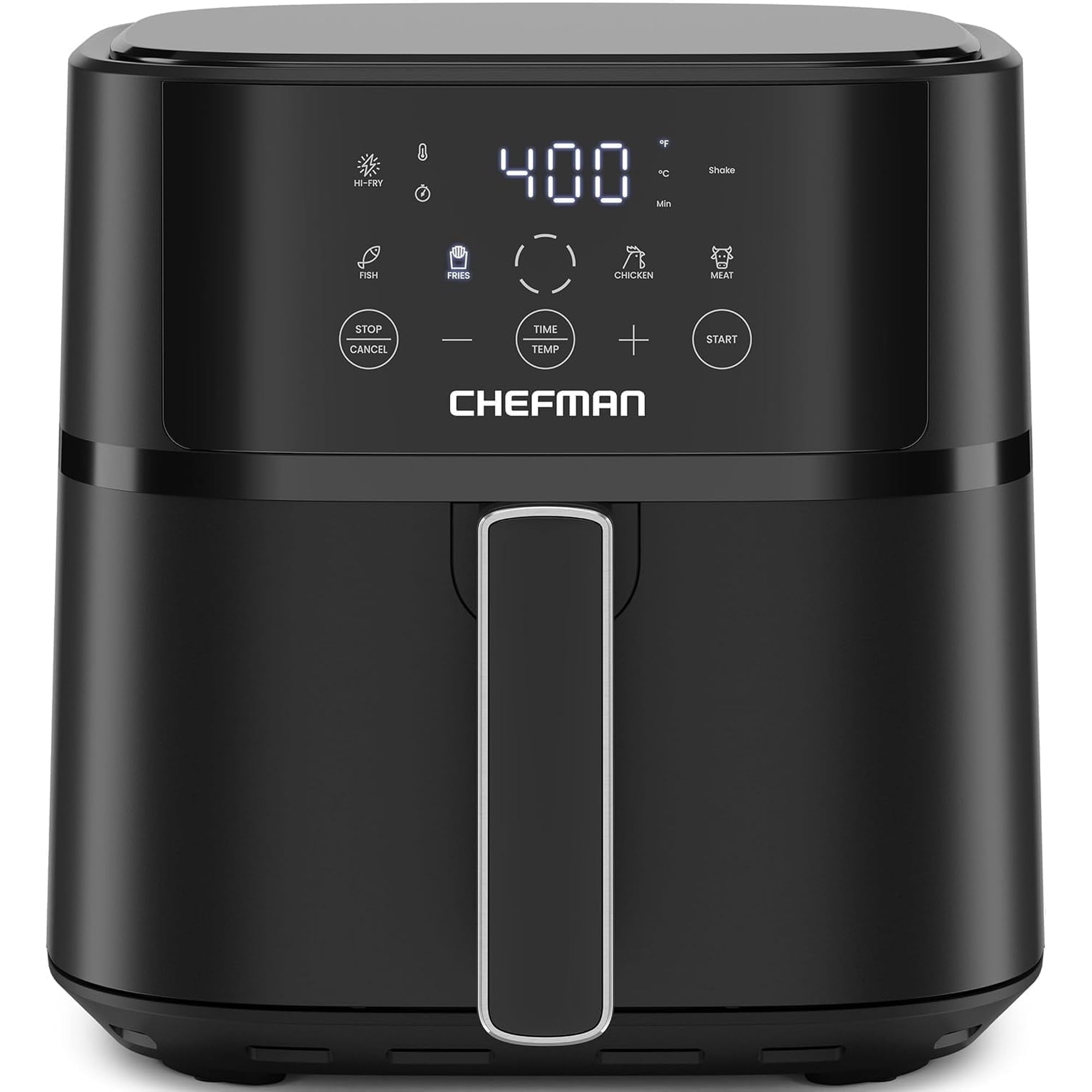 Chefman 6 Qt Compact Digital Touch Air Fryer w/ Hi-Fry & Shake Reminder - Black