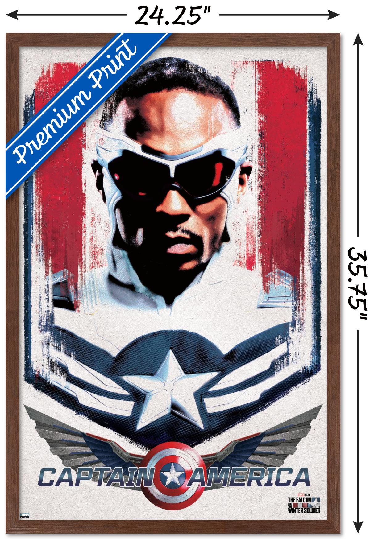 Marvel Falcon and Winter Soldier - Falcon Illustration Wall Poster, 22.375" x 34", Framed