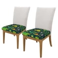 thumbnail image 2 of Easygdp Dinosaurs and Tropical Leaves and Flowers Square Chair Cushion Cover Stretch Chair Seat Covers Removable Washable for Hotel, Bedroom, Office, 2 of 9