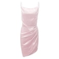 thumbnail image 2 of gljltg Women's Sexy Slim Solid Color Tight-Fitting Dress, Polyester Fabric, Lightweight Breathable Spring Summer, Casual Sexy Home Office Outfit, Easy Care Machine Washable, 2 of 4