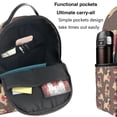 thumbnail image 5 of Lsque Cut Pug Pattern Backpack – School Travel Canvas Daypack with Ergonomic Padded Straps, Multiple Compartments & Leather Handle, 5 of 5