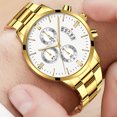 thumbnail image 1 of Simple Casual Men Business Steel Strap Buckle Date Quartz Analog Wrist Watch, 1 of 8